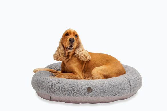 Овальный лежак для собак и кошек Harley & Cho Bagel Fur Gray, размер S