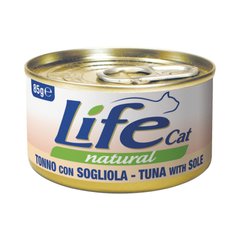 LifeCat консерва для кошек тунец с камбалой, 85 г