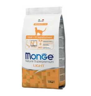 Monge Superpremium Cat Light turkey - Сухий корм для котів з індичкою 1,5 кг