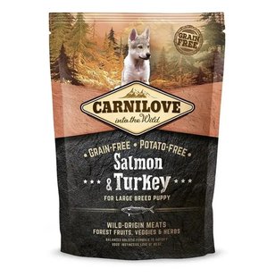 Carnilove Salmon and Turkey Puppy Large Breed - Сухий корм для цуценят великих порід з лососем та індичкою, 1.5 кг