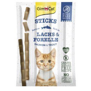 GimCat Sticks Salmon and Trout - Ласощі для котів, з лососем та фореллю, 4 шт