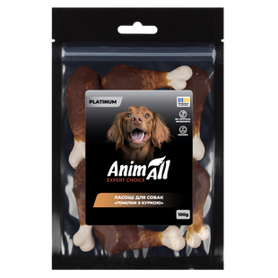 AnimAll Platinum Ласощі для собак Гомілки з куркою, 100 г