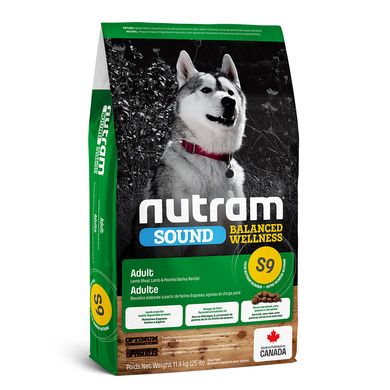 Nutram S9 Sound Balanced Wellness Natural Lamb Adult Dog - Cухий корм для дорослих собак з ягням і ячменем, 11,4 кг