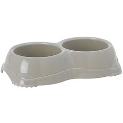 Moderna СМАРТІ подвійна миска пластикова для собак і котів №1, 2Х330 мл, d-11 см, ківі (Теплий сірий ( 0.33 ))