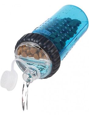 DEXAS H-DuO with Companion Cup - Пляшка подвійна для води та корму з мискою, що складається, 720 мл