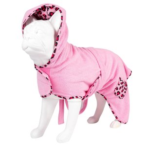 Халат для собак Max & Molly Bath Robe Leopard Pink з леопардовим принтом, S