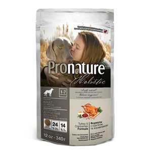 Pronature Holistic Dog Turkey&Cranberries - Сухой холистик корм для собак, индейка с клюквой, 340 г