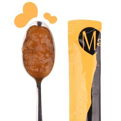 Лакомство Mavsy Creamy superfood VEGAN APPLE MARMALADE WITH PLANTAIN SEEDS WITH A TRAIL OF CATNIP кремовое для кошек в виде веганского яблочного мармелада с семенами подорожника со шлейфом кошачьей мяты, 15 г (5 шт)