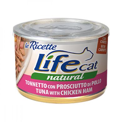 LifeCat консерва для кошек с тунцом и куриной ветчиной, 150 г