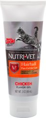 Nutri-Vet Hairball Paw-Gel for cats, добавка для выведения шерсти для кошек с курицей, гель, 89 мл