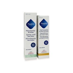 Зубна паста для собак та котів Plaqtiv+ Toothpaste, 70 г + Спрей для догляду за ротовою порожниною собак Plaqtiv+ Oral Care Oral Spray, 60 мл