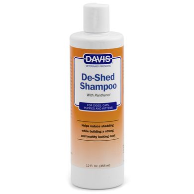 Davis De-Shed Shampoo - Дэвис Шампунь для собак и котов, концентрат, облегчение линьки, 355 мл