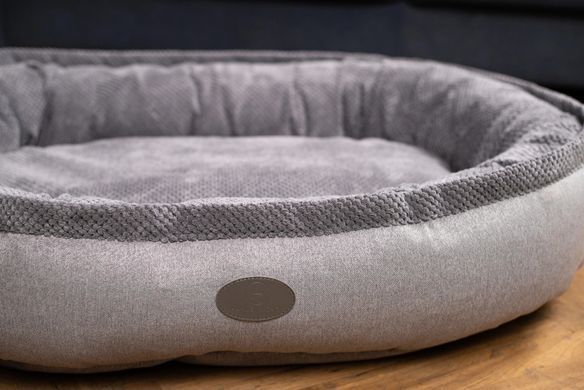 Овальний лежак Harley & Cho Donut Soft Touch Gray для собак сірий, розмір M