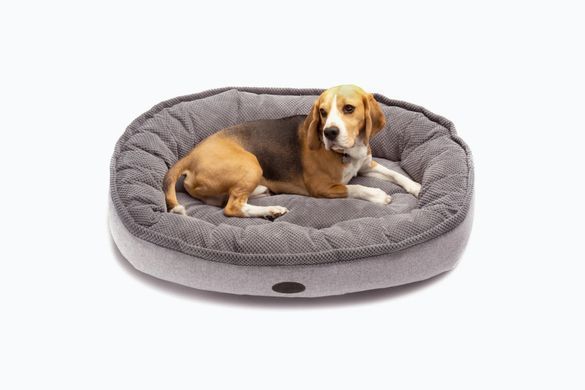 Овальний лежак Harley & Cho Donut Soft Touch Gray для собак сірий, розмір M