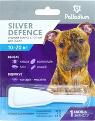 Palladium SILVER DEFENCE Краплі на холку від бліх, кліщів і комарів для собак вагою 10-20 кг, 1 піпетка