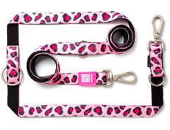 Multi-Function Leash Leopard Pink/S - Многофункциональный розовый поводок с леопардовым принтом