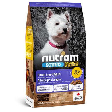 Nutram S7 Sound Balanced Wellness Small Breed Adult Dog - Cухий корм для дорослих собак дрібних порід з куркою і коричневим рисом, 2 кг
