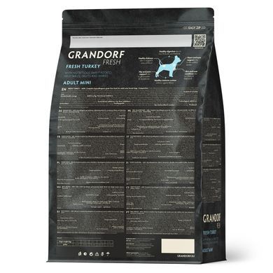 Grandorf FRESH TURKEY & SWEET POTATO ADULT DOG MINI - Сухой корм для взрослых собак малых пород с индейкой и бататом, 1 кг