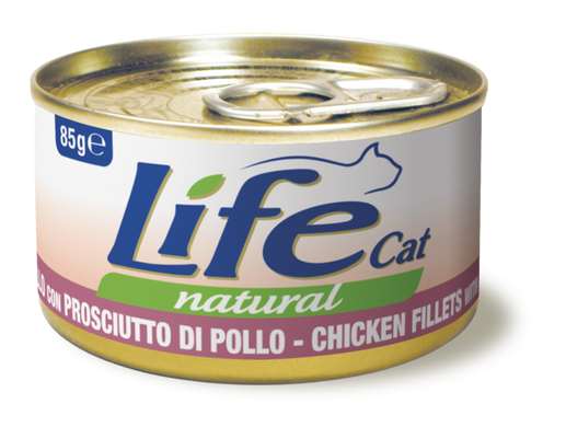 LifeCat консерва для котів курка з шинкою, 85 г