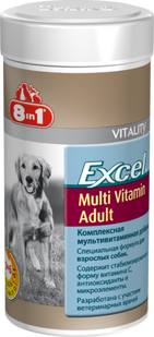 8in1 Excel Multi Vitamin Adult Dog - Мультивитамин для взрослых собак, 70 табл