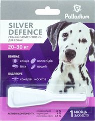 Palladium SILVER DEFENCE Краплі на холку від бліх, кліщів і комарів для собак вагою 20-30 кг, 1 піпетка