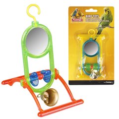 Flamingo Mirror Straight+Bell Игрушка для попугаев зеркало с колокольчиком, 6х8 см