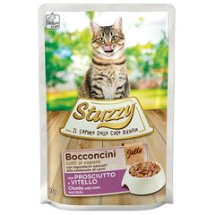 Stuzzy Cat Ham and Veal ШТУЗІ ШИНКА ТЕЛЯТИНА в желе консерви для котів, вологий корм, пауч 85г (0.085кг)