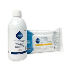 Plaqtiv+ Water Additive 500 ml - Средство для ухода за полостью рта для собак и кошек 500 мл + Plaqtiv+ Dental Wipes - Стоматологические салфетки для собак и кошек 64 шт