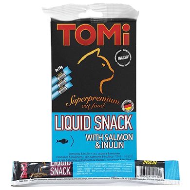 TOMi Liquid Snack Salmon&Inulin ТОМІ ЛОСОСЬ З ІНУЛІНОМ рідкі ласощі для котів (0.015кг)