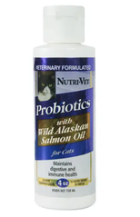 Nutri-Vet Probiotics Salmon Oil - ПРОБІОТИКИ З ОЛІЄЮ лосося добавка для кішок, 118 мл