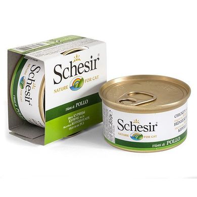 Sсhesir ФИЛЕ КУРИЦЫ консервы (Шезир) для кошек в желе, ж/б, 85 г