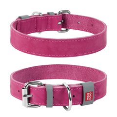 Collar WAUDOG Classic кожаный ошейник для собак, розовый