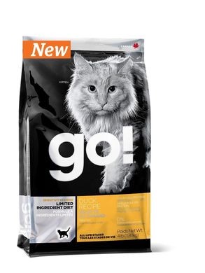 GO! Для кошенят і кішок зі свіжою качкою, беззерновий (Sensitivity + Shine Grain Free Duck Cat Recipe 31/15)