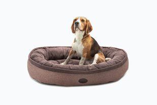 Овальний лежак Harley & Cho Donut Soft Touch Brown для собак коричневий, розмір L