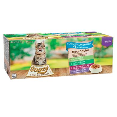 Stuzzy Cat Sterilized Multipack ШТУЗИ СТЕРИЛАЙЗИД МУЛЬТИПАК консервы в соусе для стерилизованных котов, влажный корм (4.08кг)
