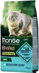 Monge Cat Bwild Gr.Free Adult with Cod Fish - Беззерновой корм с треской для взрослых котов 1,5 кг