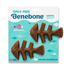 Benebone Tiny 2-Pack Fishbone - Набор из двух жевательных игрушек для собак со вкусом лосося