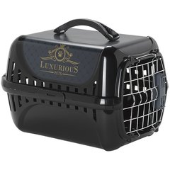 Moderna Trendy Runner Luxurious МОДЕРНА ЛАКШЕРІЗ переноска для котів та собак, металеві дверцята із замком, 50х32х34.5см (Чорний ( 50,1х32х34,5 см))