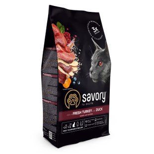 Savory Adult Cat Steril Fresh Turkey and Duck - Сухий корм для стерилізованих котів з індичкою та качкою 400 г