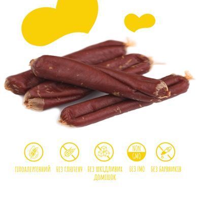 Лакомство для собак Mavsy Dried DUCK Sausage сосиски из утки, 100 г