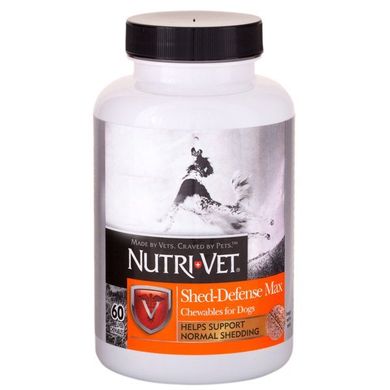Nutri-Vet Shed Defense - Нутри-ВЕТ Защита шерсти витаминный комплекс для шерсти собак, с Омега-3, 60 таб.