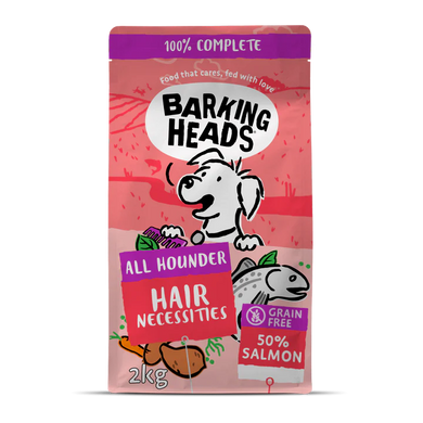 Сухой корм для взрослых собак с лососем Barking Heads SALMON ALL HOUNDER HAIR NECESSITIES, 2 кг