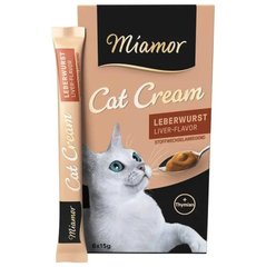 Miamor Cat Snack Leberwurst Cream - Ласощі для поліпшення травлення у котів (6х15 г)