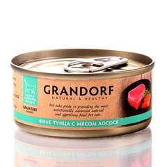 GRANDORF Консерви для кішок "Філе тунця з м'ясом лосося", 70 г