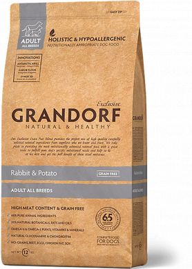 Grandorf Rabbit and Turkey Adult Medium & Maxi Breeds - Грандорф сухой комплексный корм для взрослых собак средних и крупных пород с кроликом и индейкой, 10 кг (поврежденная упаковка)