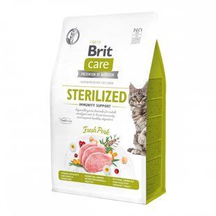 Brit Care Cat Grain Free Sterilized Immunity Support - Беззерновий сухий корм для стерилізованих котів і котів з чутливим травленням зі свининою 7 кг