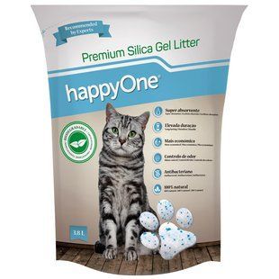 happyOne Premium Силікагелевий гігієнічний наповнювач для котячого туалету, 3,8 л