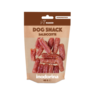 Inodorina dog snack salsiccette manzo ласощі для собак яловичі ковбаски 80г