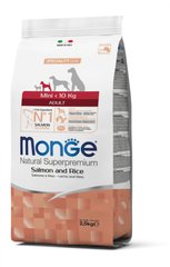 Monge Mini Adult Salmon - Корм з рисом та лососем для дорослих собак дрібних порід 800 г