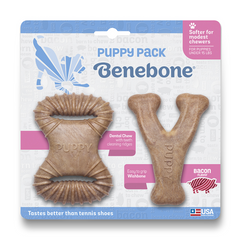 Benebone Puppy 2-pack Dental Chew/Wishbone Bacon - Набор из двух жевательных игрушек для собак со вкусом бекона